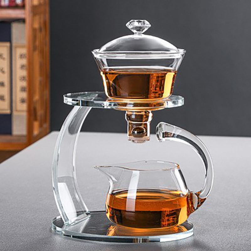 Recption Tea China Glass tea set combination household lazy tea maker automatic ...