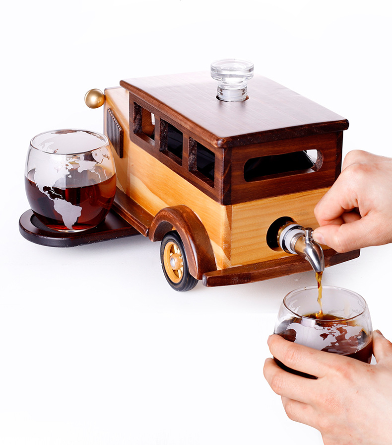 Creative glass wine pour set with wine bottle (8)