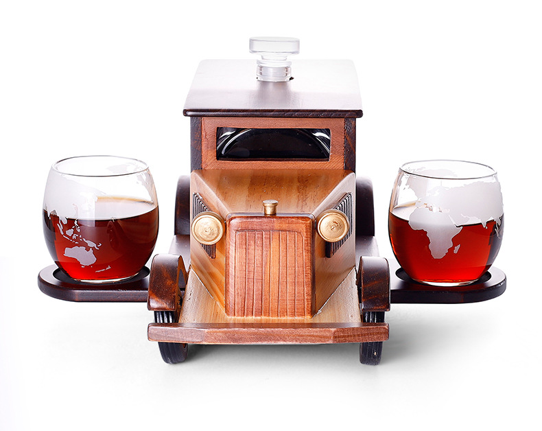 Creative glass wine pour set with wine bottle(9)