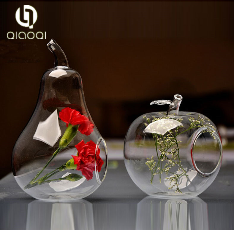 Wholesale Clear Small Round Hanging Decoration Gift Glass Flower Vase