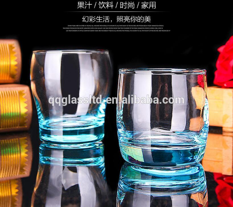 Unique Colored Glass Tea Cup with Heavy Base from Glass Factory