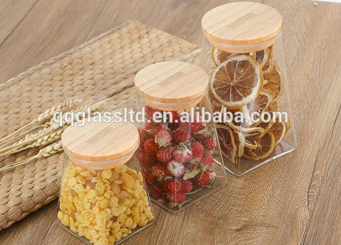 home goods sealed air tight glass jar with bamboo lid