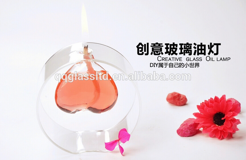 Creative transparent love glass oil lamp/special wedding gift