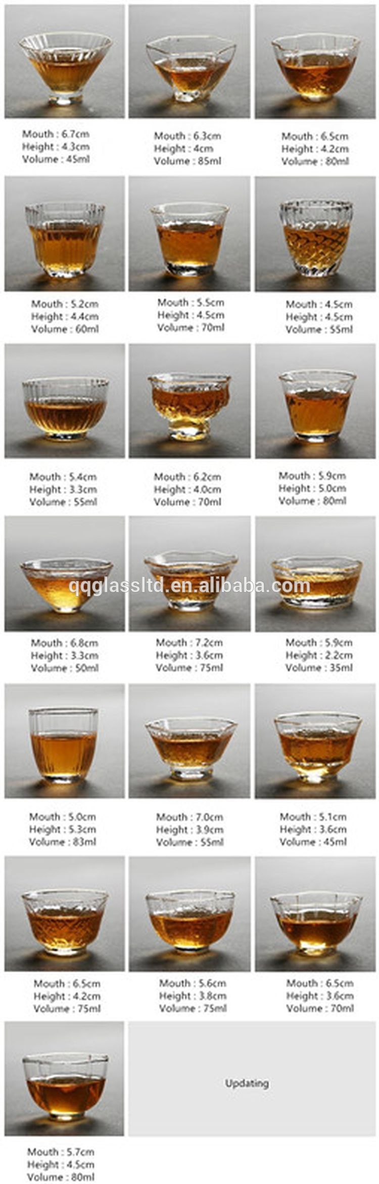 High Borosilicate Handmade Chinese Small Glass Tea Cups