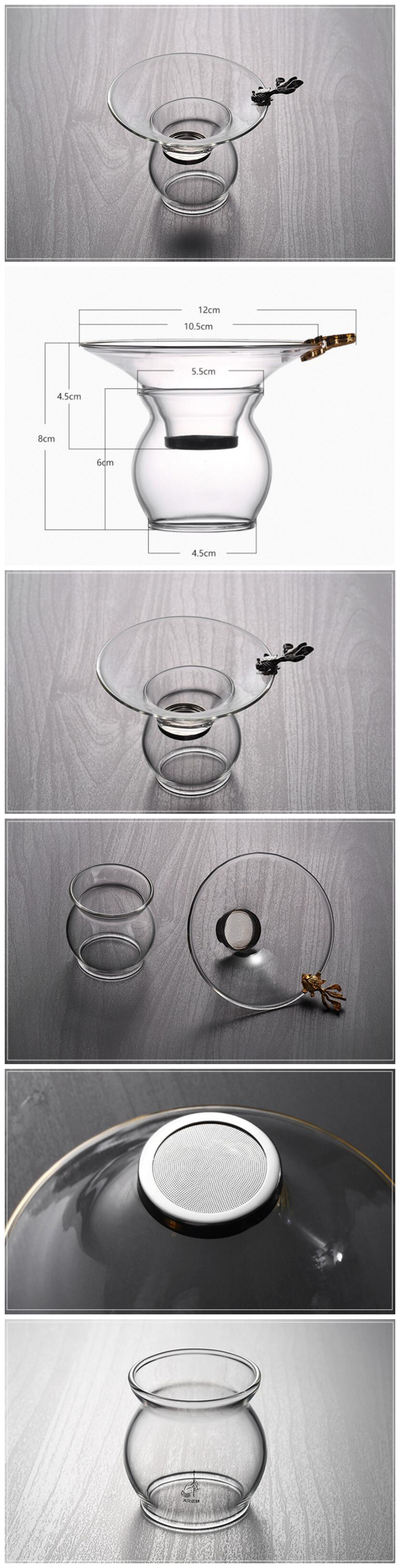 Glass Tea Filter with Fish design Handle