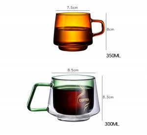 custom logo tinted glass mug frosted glass coffee mug