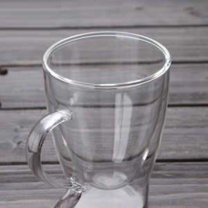 round small large glass mug for coffee