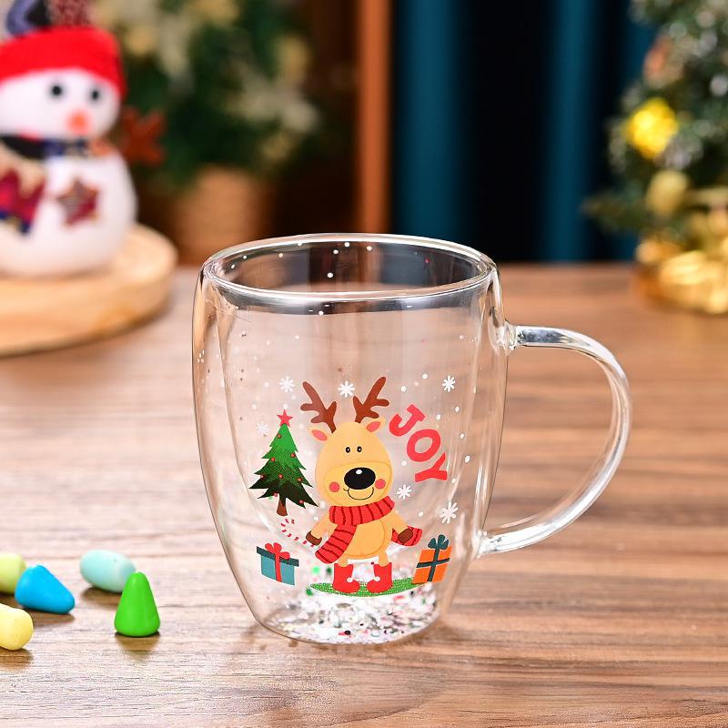 麋鹿款双层圣诞杯